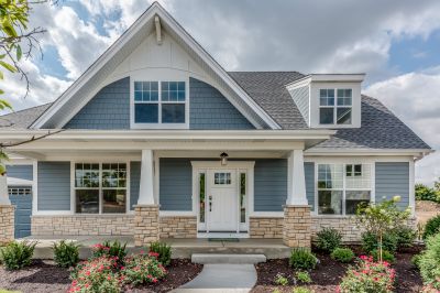 Blue Siding Installation